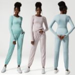 Ensemble de sport confortable et respirant, à manches longues, pantalon de jogging, 2 pièces