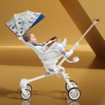 Poussette légère pliable pour bébé, peut s'asseoir et s'allonger, à quatre roues – Image 3