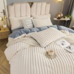 Ensemble 3 pièces en velours cristal, housse de couette et taies d'oreiller, parure de lit chaude – Image 5