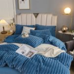 Ensemble 3 pièces en velours cristal, housse de couette et taies d'oreiller, parure de lit chaude – Image 2