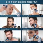 Rasoir électrique 6D, 5 en 1, étanche, rechargeable rapide, professionnel – Image 3