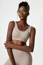 Ensemble fitness élastique et confortable en Nylon, séchage rapide, taille haute, 2 pièces – Image 9