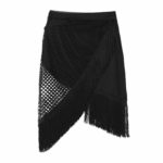 Jupe à frange asymétrique ajourée, à franges, vêtement de danse – Image 5