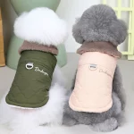 Vêtement d'hiver imperméable pour petit chien, avec col en fourrure – Image 4