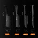 Ensemble de couteaux en acier inoxydable, 6 pièces, support, affûteur, technologie d'oxydation BO noir – Image 6
