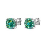 Boucles d'oreilles en diamant moissanite, argent Sterling 925 plaqué or blanc – Image 2