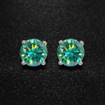 Boucles d'oreilles en diamant moissanite, argent Sterling 925 plaqué or blanc – Image 5
