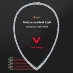 Collier en diamant moissanite, 3 à 5 mm, argent sterling 925 plaqué or blanc 18k – Image 5