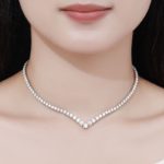 Collier en diamant moissanite, 3 à 5 mm, argent sterling 925 plaqué or blanc 18k