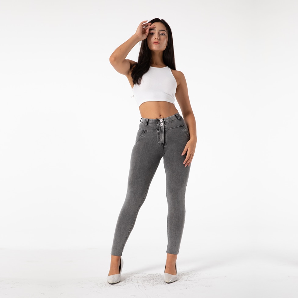 136490-dyhito.jpg Legging en jeans pour femme, taille haute, pantalon amincissant, Salsa Push-Up, gris – Image 1