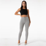 Legging extensible pour femme, taille haute, pantalon amincissant, Salsa Push-Up, gris clair