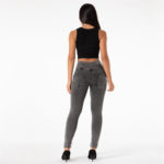 Legging jeans extensible pour femme, taille haute, pantalon amincissant, Salsa Push-Up, gris – Image 2