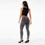 Legging jeans extensible pour femme, taille haute, pantalon amincissant, Salsa Push-Up, gris – Image 6