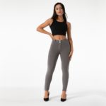 Legging extensible pour femme, taille moyenne, pantalon amincissant, Salsa Push-Up, gris vert olive – Image 5