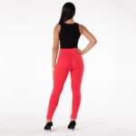 Legging extensible pour femme, taille haute, pantalon amincissant, Salsa Push-Up, rouge – Image 2
