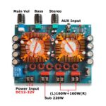 Amplificateur audio 2.1, BT 5.0, 2x160W + 220W, TDA7498E, TDA7498E, AUX, DIY – Image 3