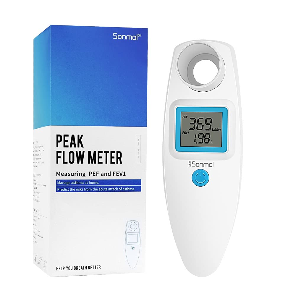 136814-mxvslq.jpg Spiromètre numérique, débitmètre de pointe (PEF), volume expiratoire forcé (FEV1), intelligent – Image 1