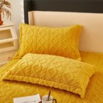 Ensemble 3 pièces, drap-housse et taies d'oreiller en peluche molletonné, confortable et respirant – Image 3