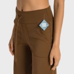 Legging de fitness évasé en nylon, taille haute, avec cordon de serrage – Image 9