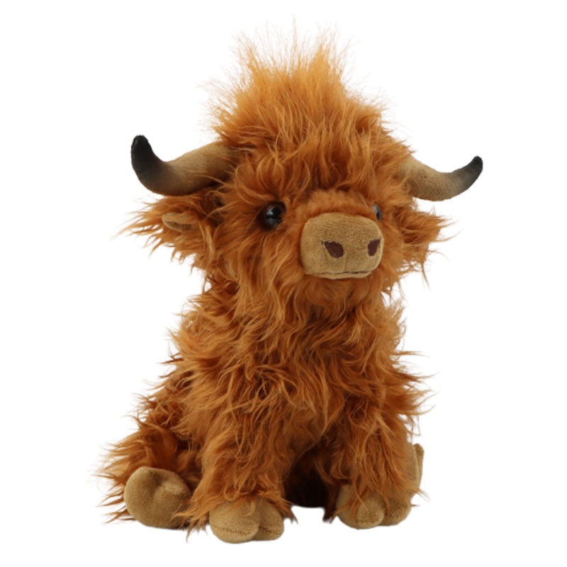 Peluche de vache des hautes terres douce, 29 cm
