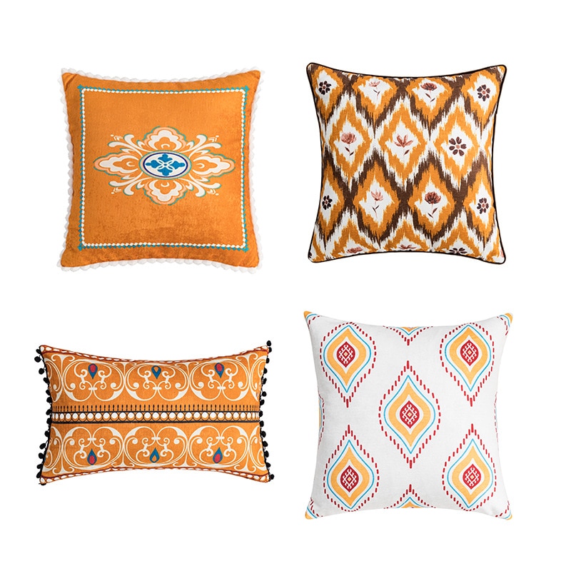 Housse de coussin décorative brodée, style Berbère Maroc, luxueuse et élégante, 45 x 45 cm