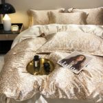 Ensemble 4 pièces en soie de mûrier, housse de couette, taies d’oreiller et drap plat, parure de lit – Image 10