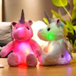 Peluche de licorne colorée et lumineuse, douce, 25 cm – Image 2