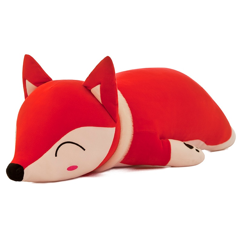 138146-1xs6f7.jpg Peluche de renard couché, douce et confortable, oreiller, de 35 à 90 cm – Image 1