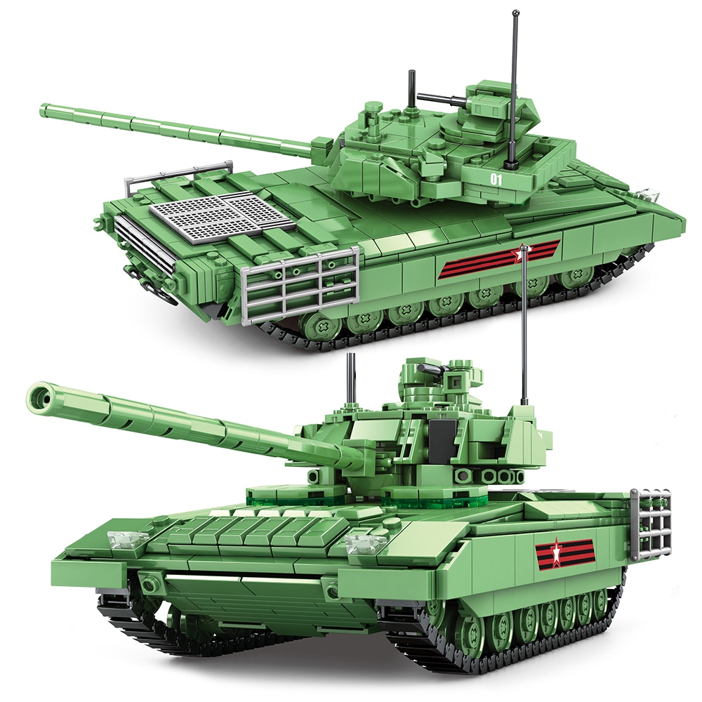 139554-wltftj.jpg Blocs de construction de char de combat M1A2 Abrams, T-14 Armata, 1052 pièces – Image 1