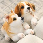 Peluche de chiot réaliste, mignon et doux, 32 cm – Image 2