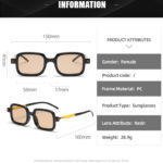 Lunettes de soleil carrées, vintage, UV400 – Image 6