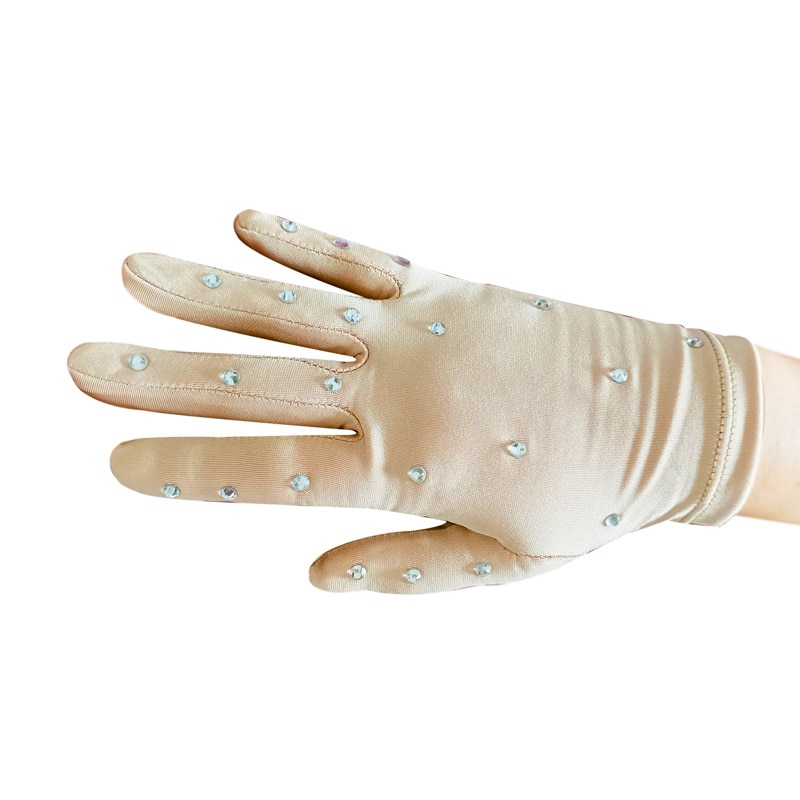 Lot de 2 pairs de gants de patinage artistique pour enfant, avec strass, pour performance