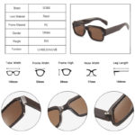 Lunettes de soleil carrées polygone, rétro, UV400 – Image 6