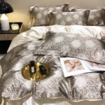 Ensemble 4 pièces en soie de mûrier, housse de couette, taies d’oreiller et drap plat, parure de lit – Image 11