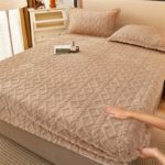 Ensemble 3 pièces, drap-housse et taies d'oreiller en peluche molletonné, confortable et respirant – Image 2