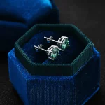 Boucles d'oreilles en diamant moissanite, argent Sterling 925 plaqué or blanc – Image 8