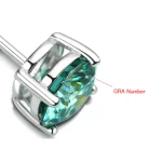 Boucles d'oreilles en diamant moissanite, argent Sterling 925 plaqué or blanc – Image 4