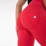 Legging extensible pour femme, taille haute, pantalon amincissant, Salsa Push-Up, rouge – Image 7