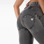 Legging en jeans pour femme, taille haute, pantalon amincissant, Salsa Push-Up, gris – Image 7
