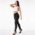 Legging en similicuir pour femme, pantalon Salsa Push Up, noir mat – Image 6