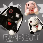Peluche de lapin zombie, doux et mignon, 25 cm