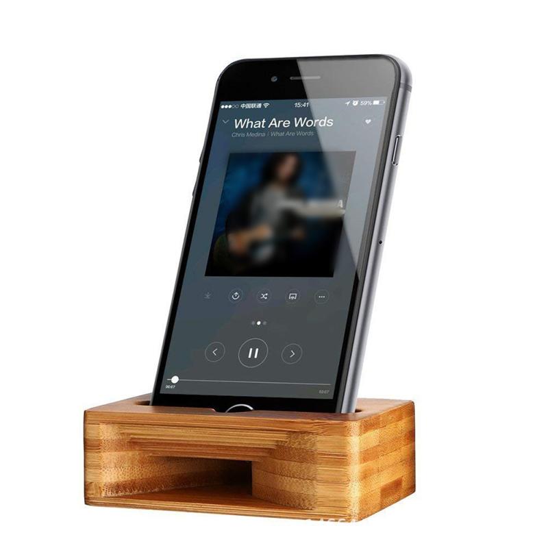 Amplificateur de son en bambou, pour téléphone portable, universel