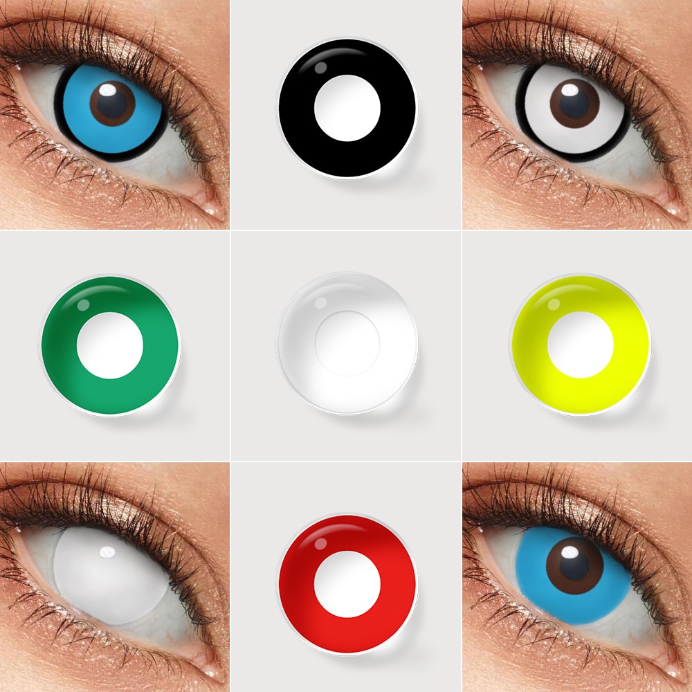 Lentilles de contact colorées, jetables annuelles, déguisement
