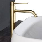 Robinet mitigeur de lavabo, eau froide et chaude, poignée unique, style brossé – Image 3