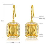 Boucles d'oreilles en argent plaqué or 14K, avec Citrine jaune et Zircon – Image 6