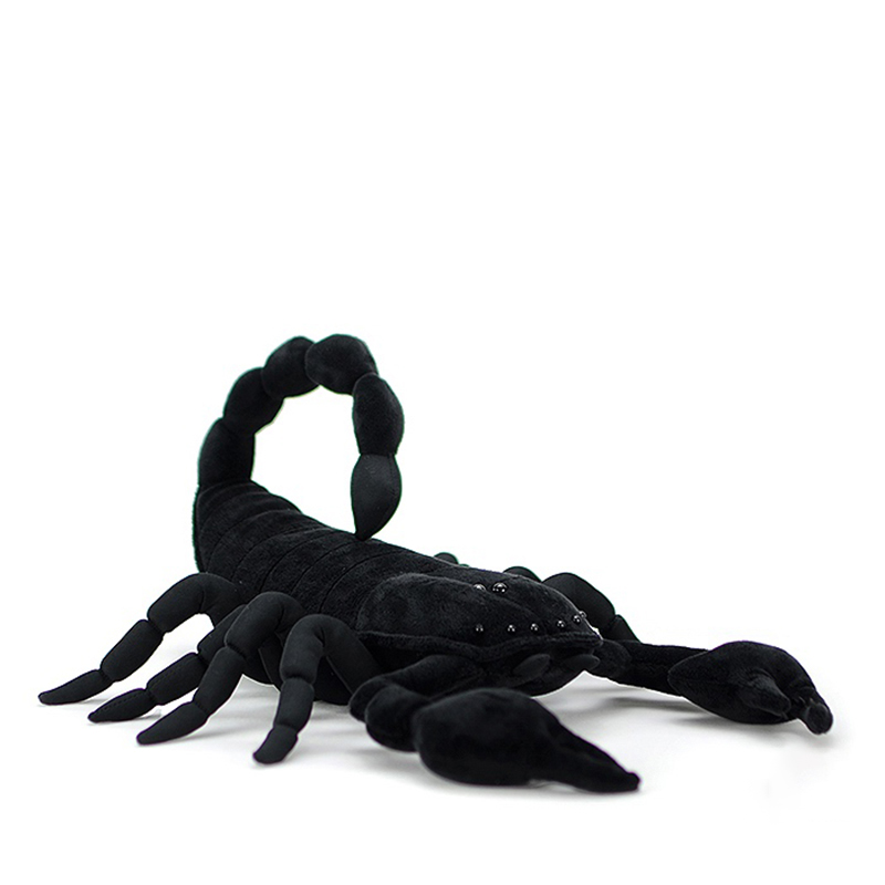 Peluche de scorpion Pandinus noir, réaliste et doux, 40 cm