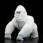 Peluche de gorille albinos, réaliste et doux, 38 cm