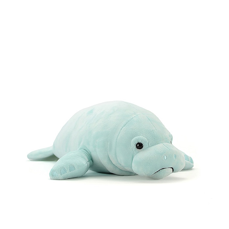 Peluche de lamantin bleu, souple et confortable, réaliste, 40 cm