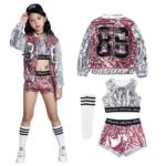 Ensemble 4 pièces, costume de danse Hip Hop pour enfant, vêtements pour performance