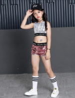 Ensemble 4 pièces, costume de danse Hip Hop pour enfant, vêtements pour performance – Image 3